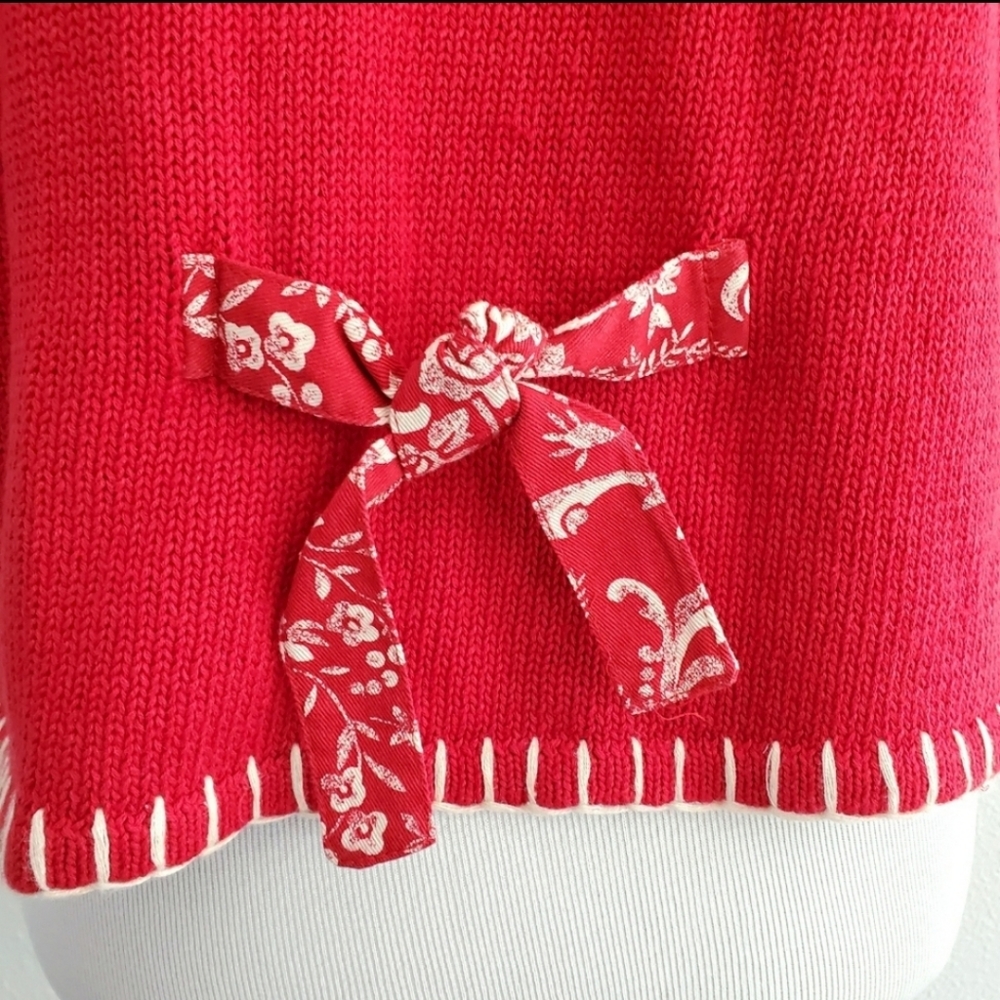 Vintage Susan Bristol Red Cream Embroidered Vest - Picture 9 of 15